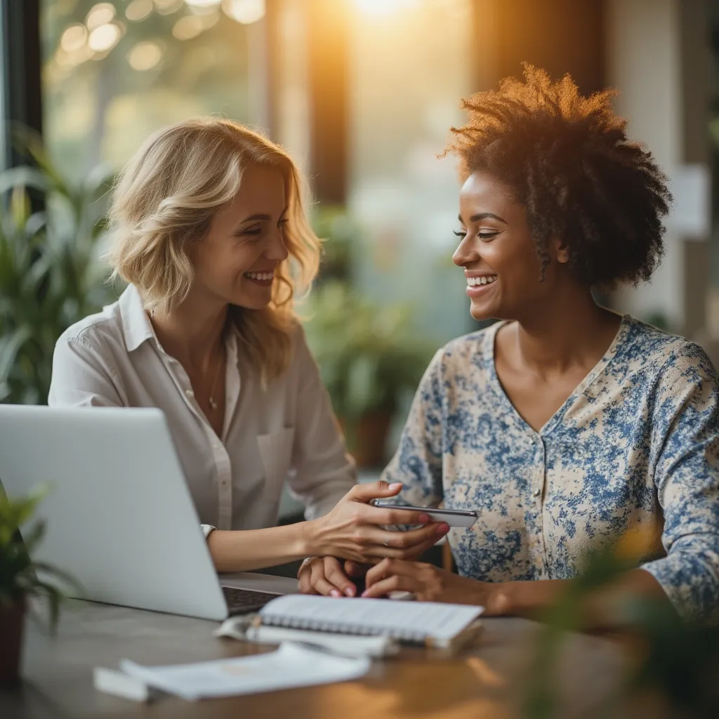 Coach de croissance personnelle aidant un client à atteindre son plein potentiel